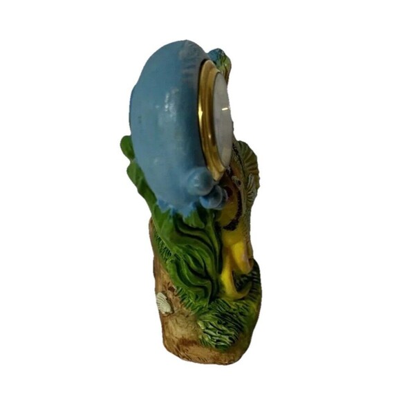 Vintage Fish Swimming Clock Bubbles And Seagrass Blue Reef Battery Operated Mini - Picture 3 of 7